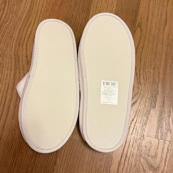 Dior Cream Embroidered Slippers - Picture 2 of 3